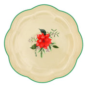 Fabled Flora Scalloped Dinner Plate - Set of 4 (+1 Bonus Plate)