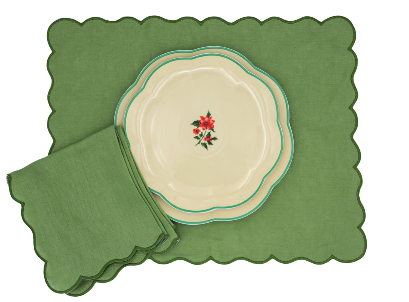 Fabled Flora Scalloped Starter Plate - Set of 4 (+1 Bonus Plate)