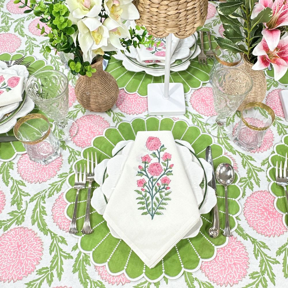 Pink Flower - Motif Napkin (Set of 4)