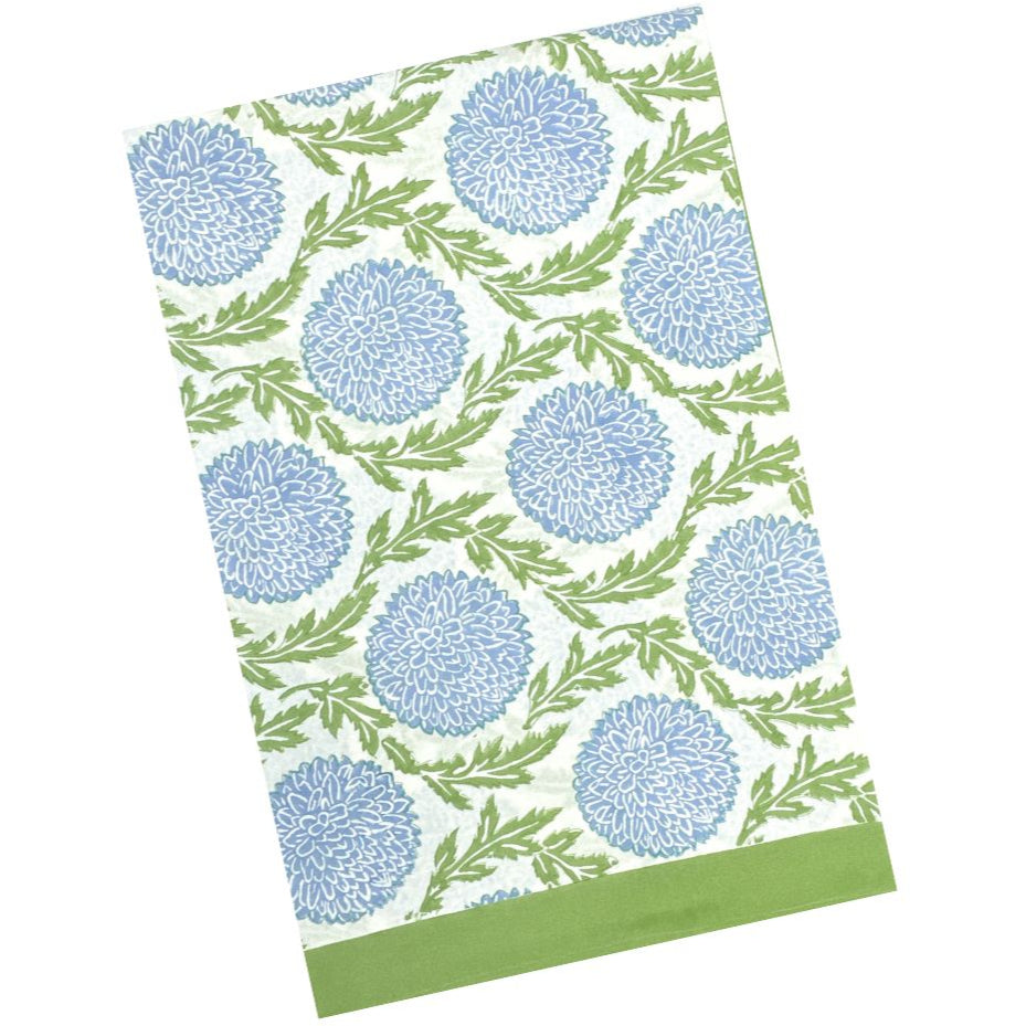 Blue and Green, Flowers & Vines - Tablecloth