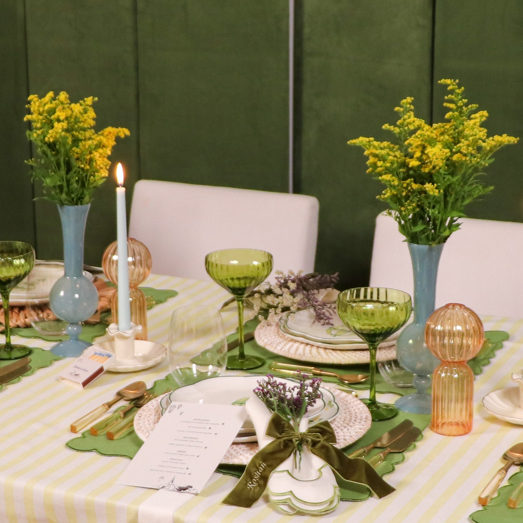 Frosted Blue Haze Vase - Pair