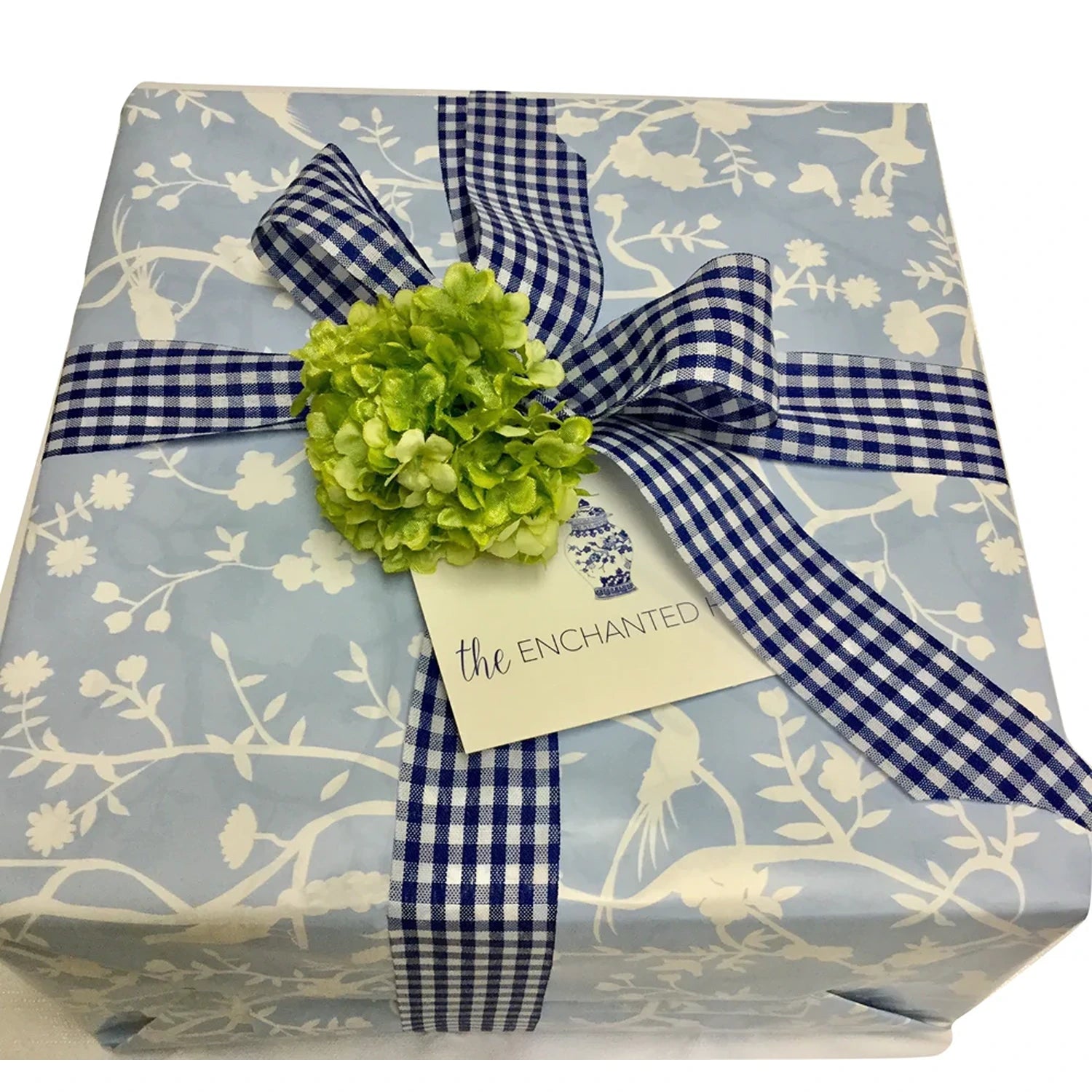 Reversible Blue and White Chinoiserie  gift wrap