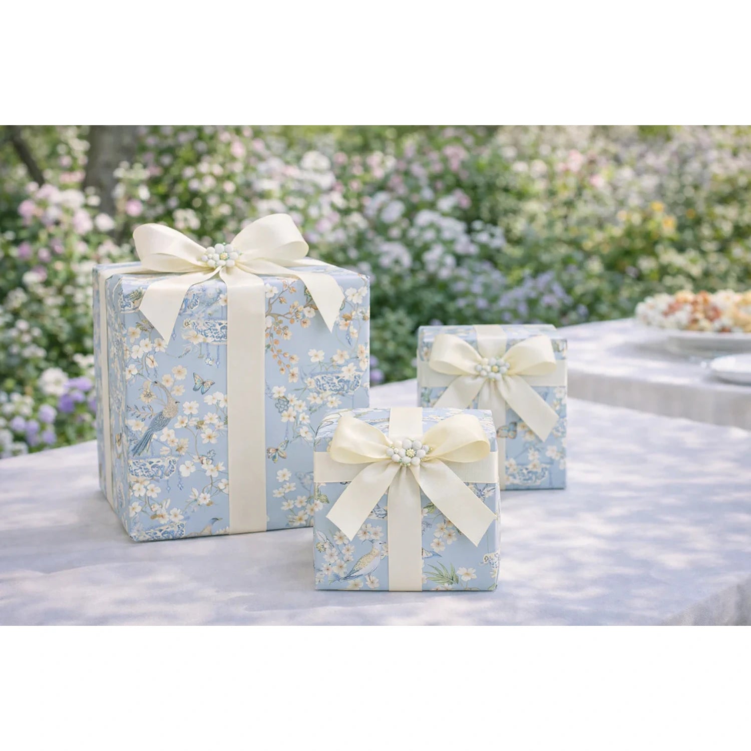 Pale Blue Chinoiserie Gift Wrap