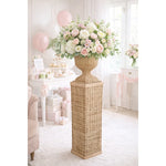 Square Wicker Urn and Pedestal