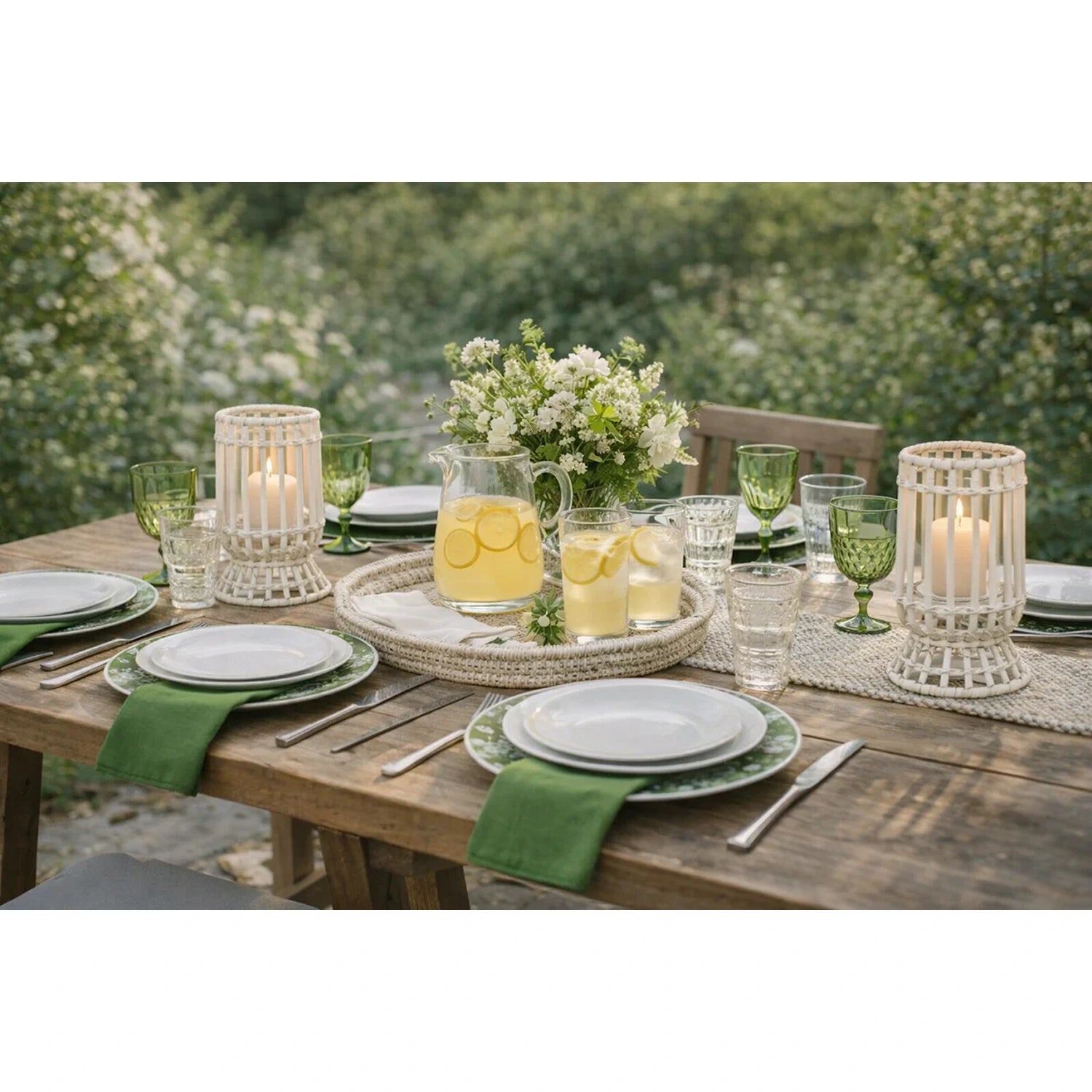 White Bamboo Wicker Hurricane