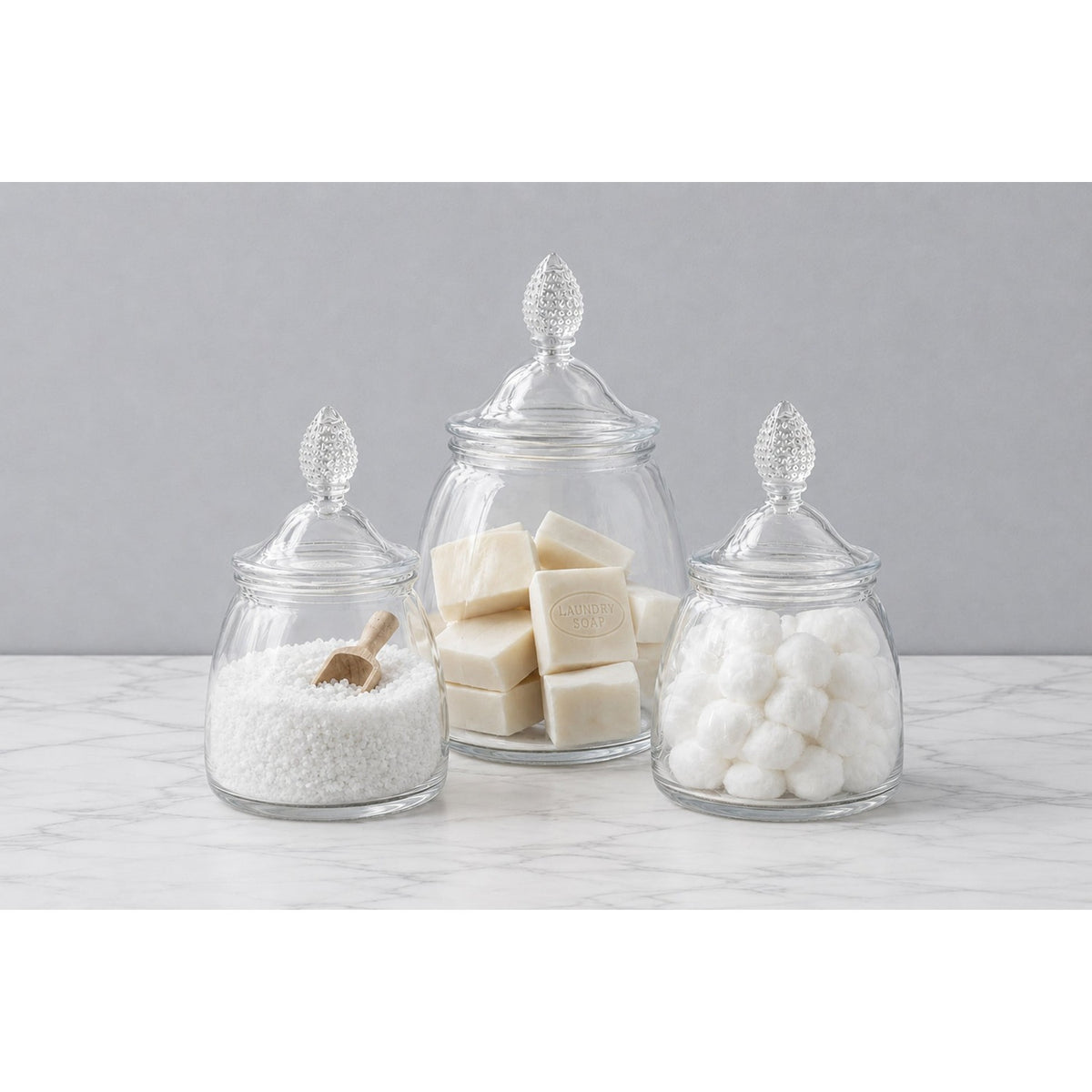 Glass Teardrop Jar, Lid