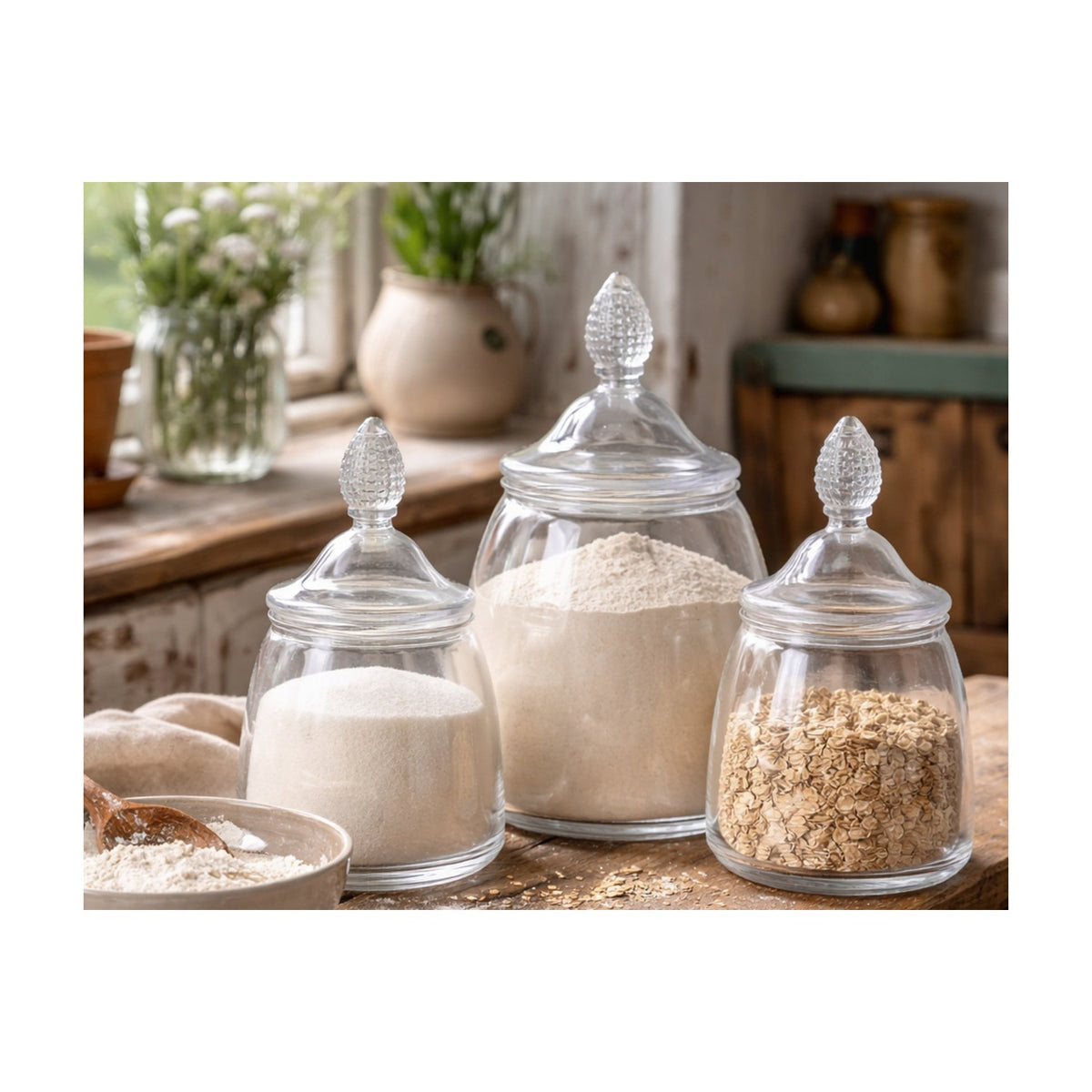 Glass Teardrop Jar, Lid