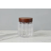 Fluted Glass Canister, Wood Lid