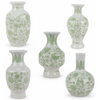 Set of 5 Mini Green Bud Vases