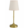 Antique Gold Metal Mini Rechargeable Lamp with Soft Pink Shade