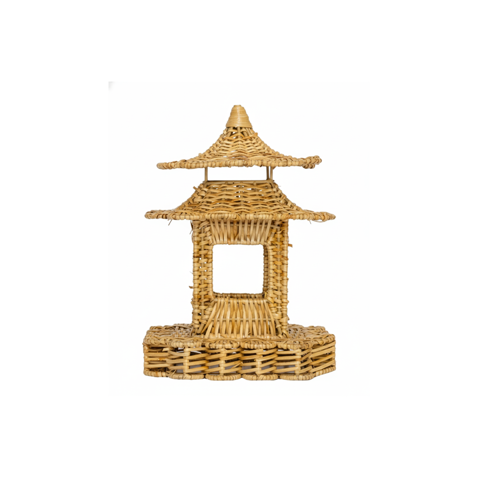 Natural Scalloped Wicker Pagoda (3 Sizes)