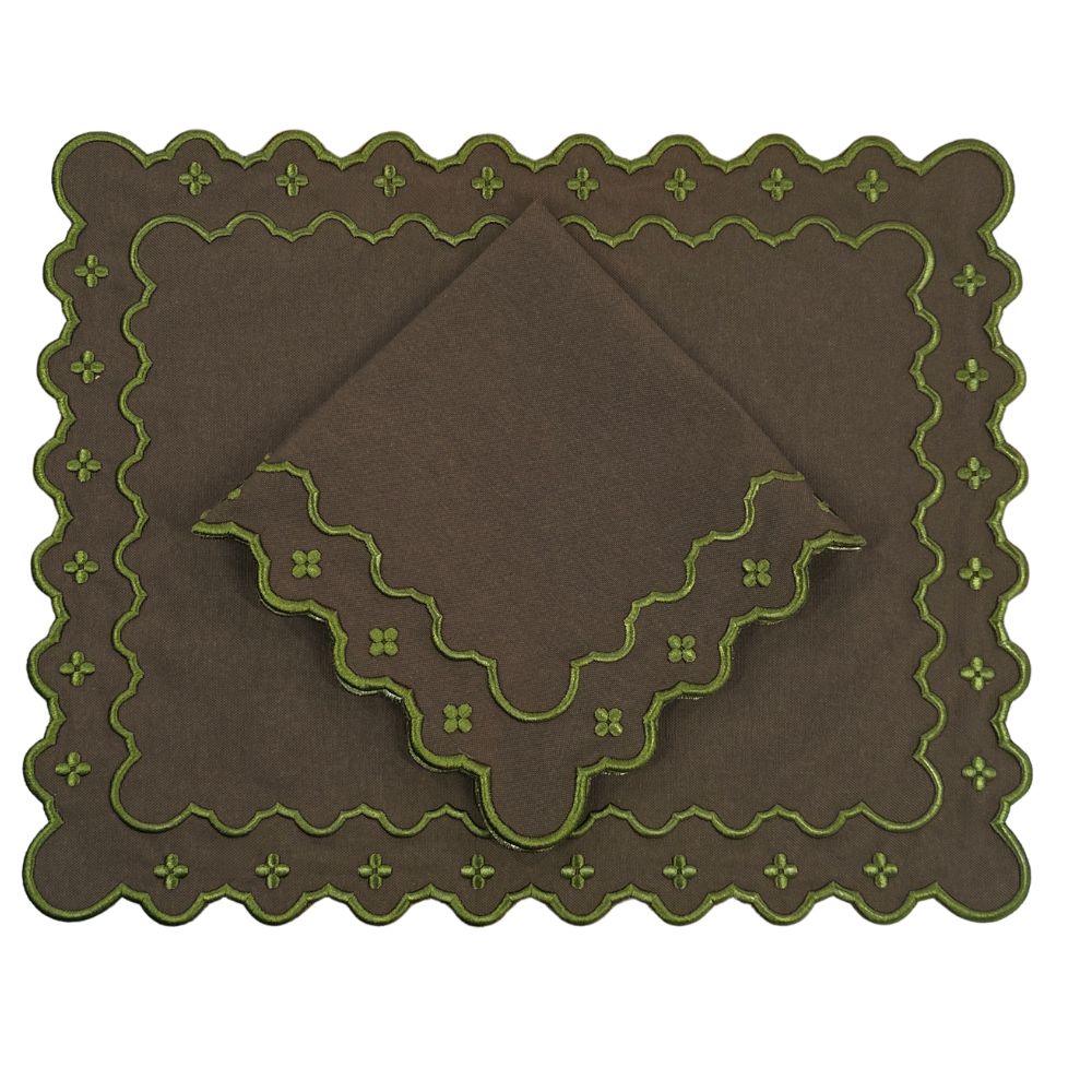 Georgina Placemat - Cocoa and Sage (Set of 4)