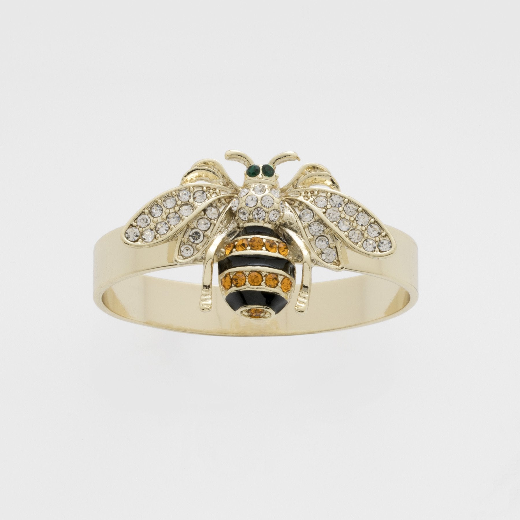 Skinny stripey bee napkin rings, set of four