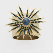Starburst napkin rings, lapis, set of two