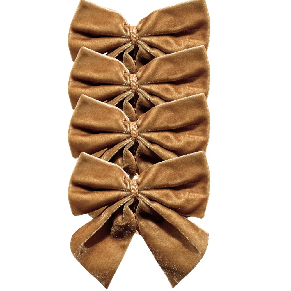 Gold: Velvet Bow Napkin Ties - (Set of 4)