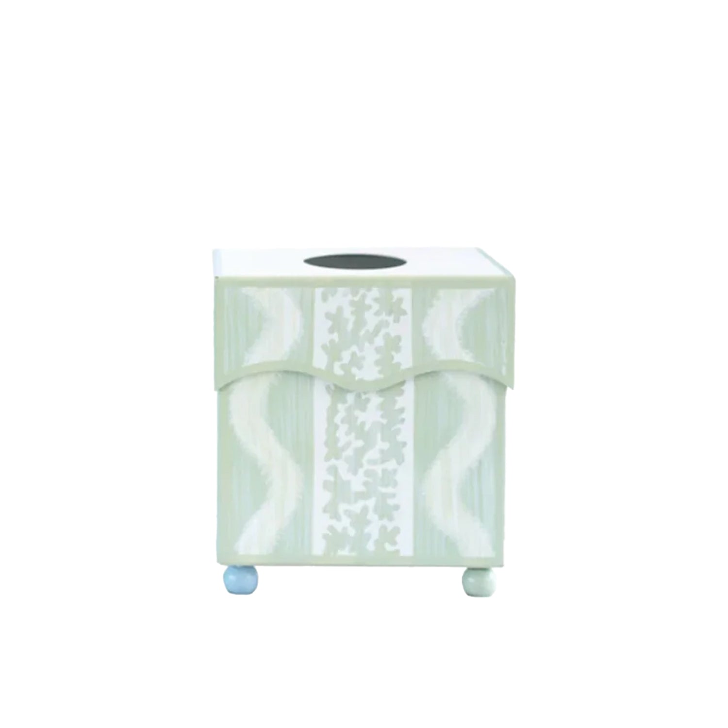 Green Ikat Wastepaper Basket & Tissue (3 Options)