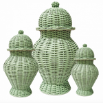 Spring Green Wicker Jar (3 Sizes)