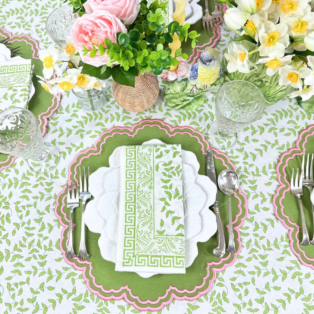 Light Green Leaves - Tablecloth