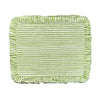 Green Stripes - Quilted Placemats with Ruffle  - Set of 4