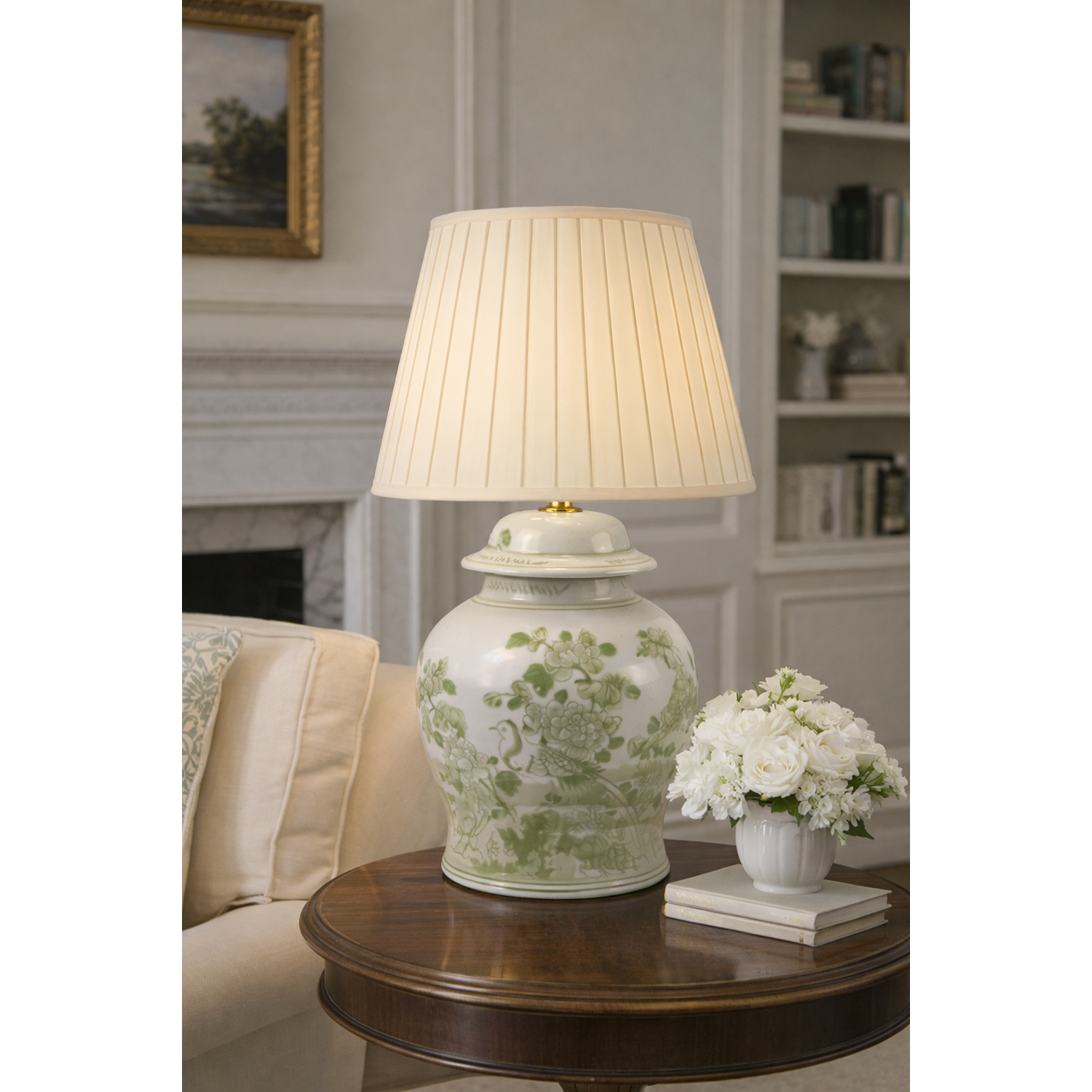 Green Bird Porcelain Rechargeable Lamp