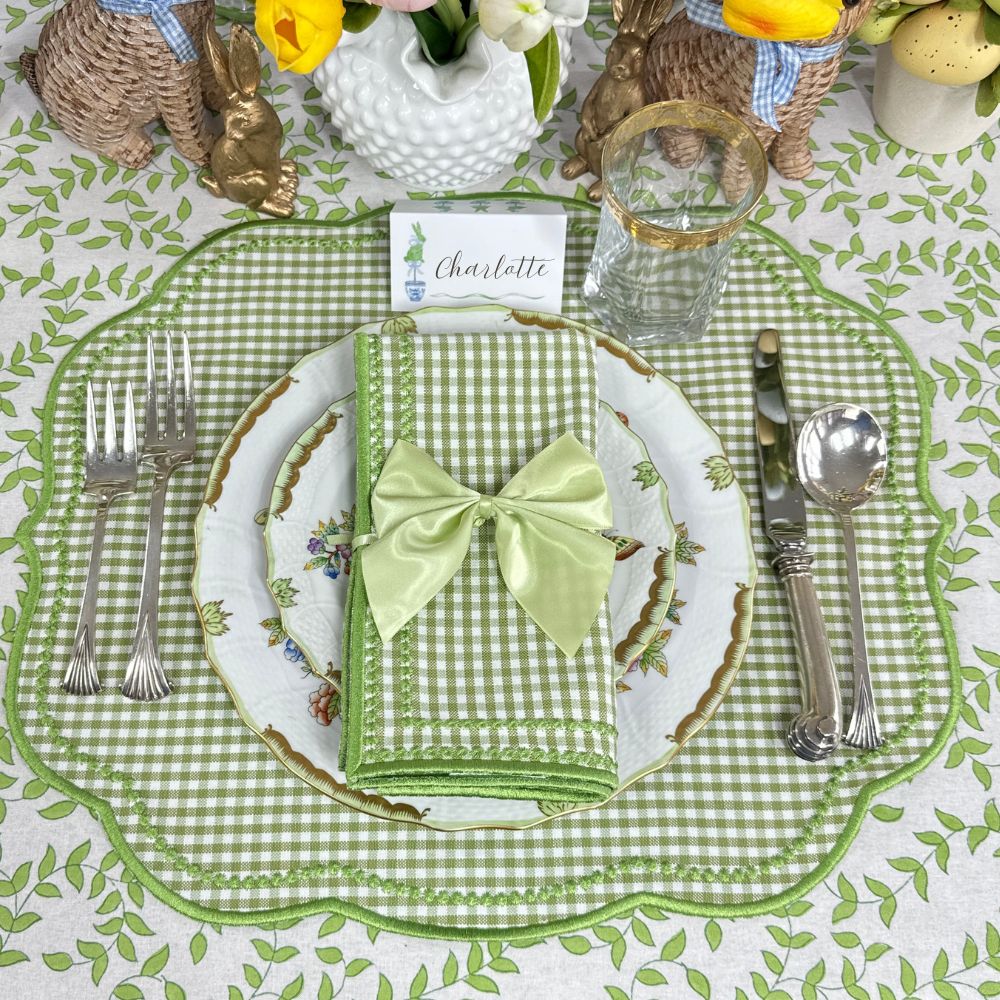 Bunny Topiary with  Blue Bow - Place Cards