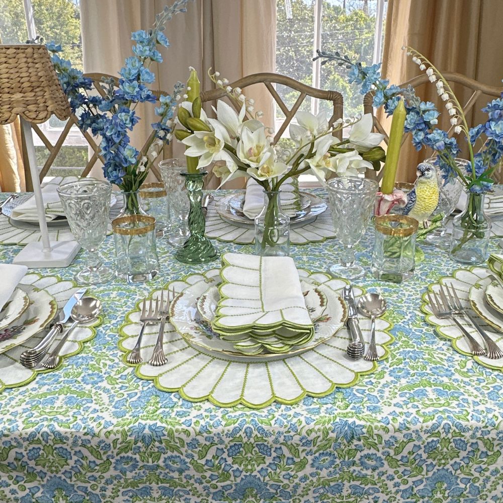 Larkspur & Bramble: Blue & Green - Tablecloth