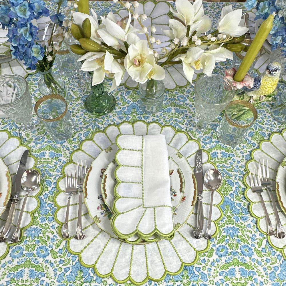 Studio Collection: Pippa Napkin - White/Green (Set of 4)