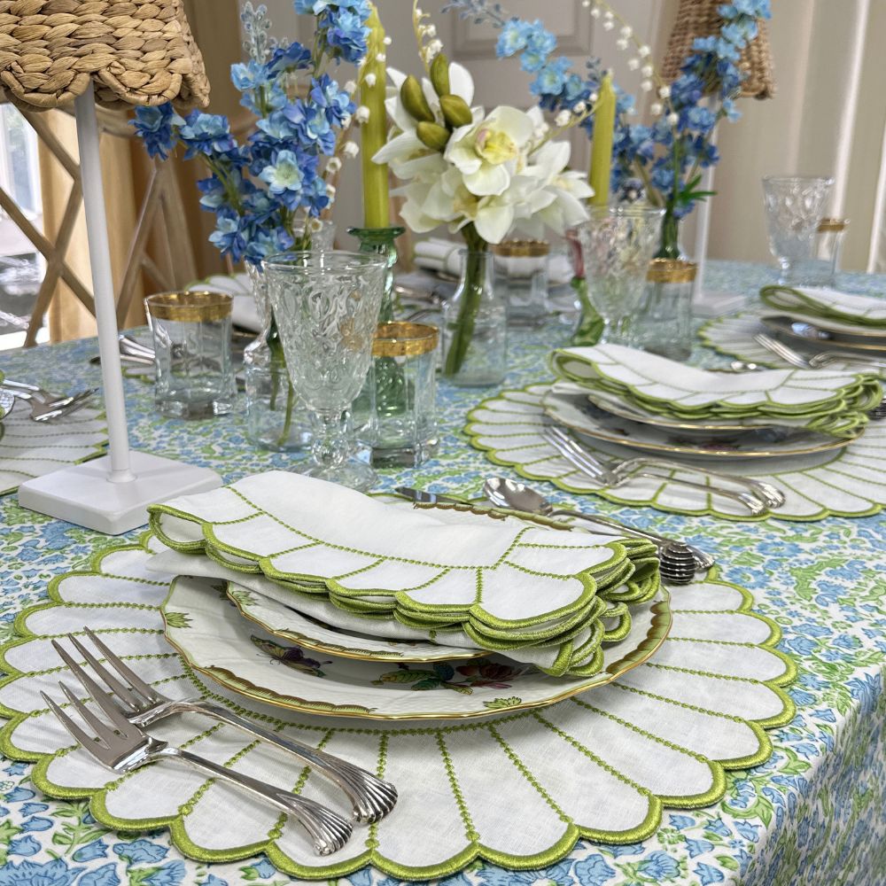 Studio Collection: Pippa Placemat - White/Green (Set of 4)