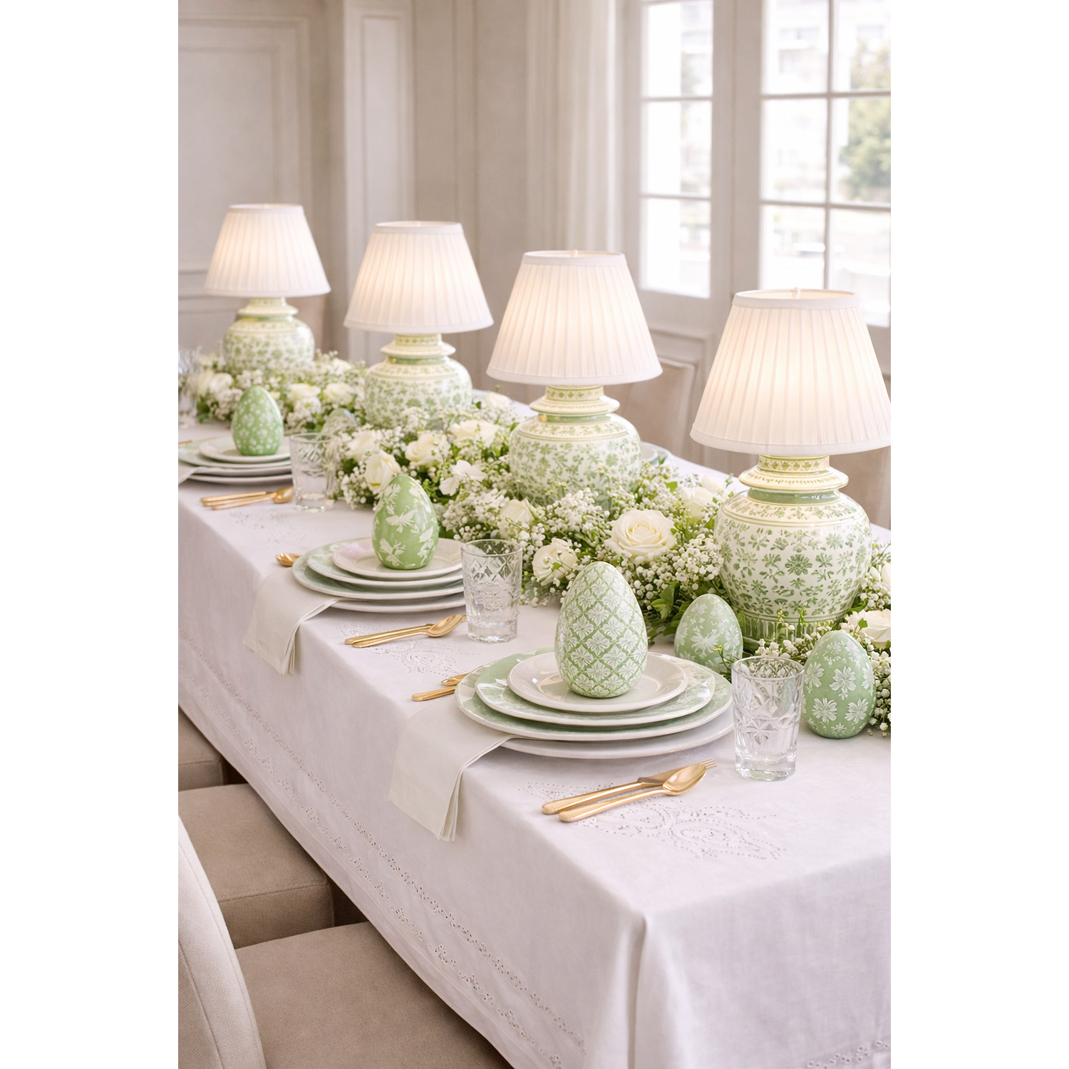 Green Porcelain Rechargeable Lamp