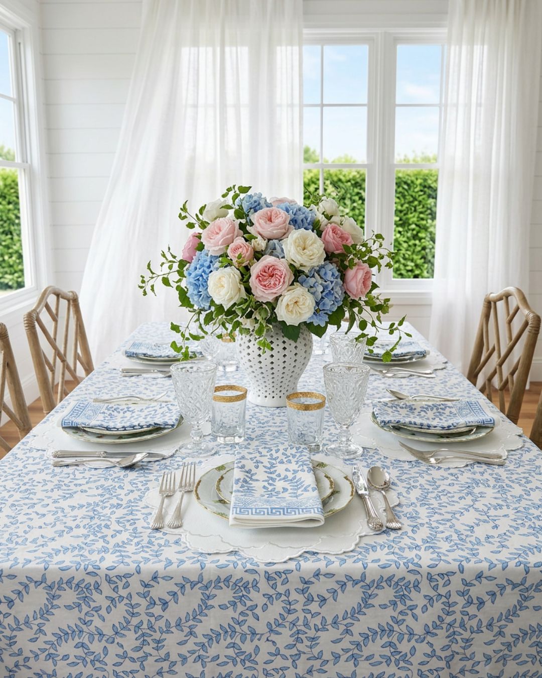 Blue Leaves - Tablecloth