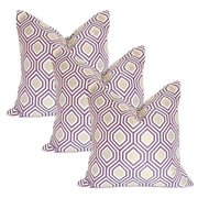 Hexagon Purple and Gold - Set of 3