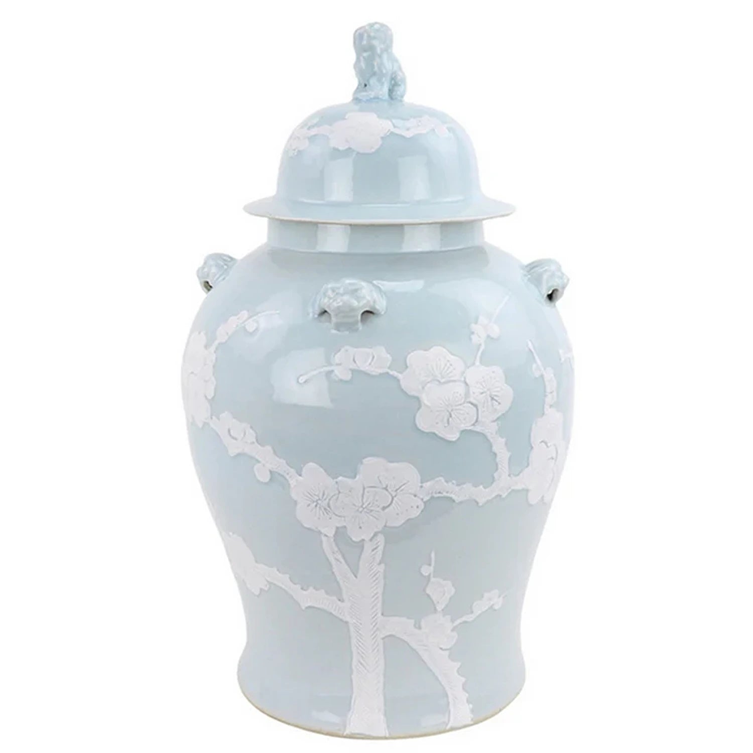 Pastel Pale Blue Cherry Blossom Jar