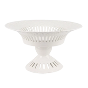White Pierced Pedestal Bowl