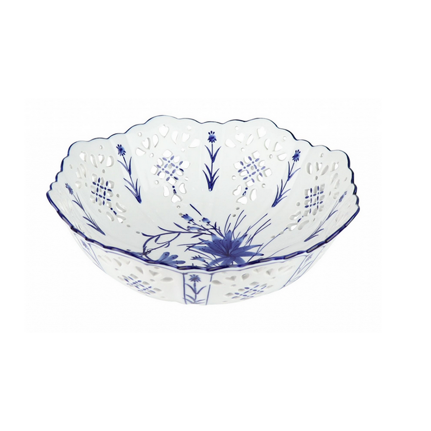 Pierced Scalloped Porcelain Bowl