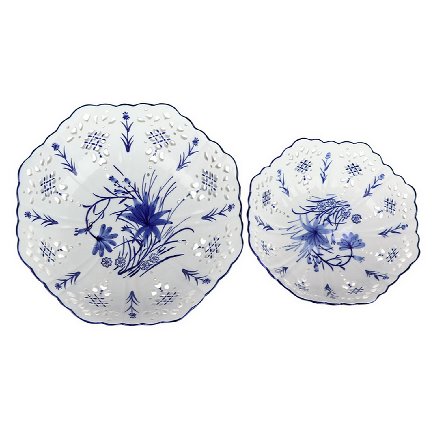 Pierced Scalloped Porcelain Bowl