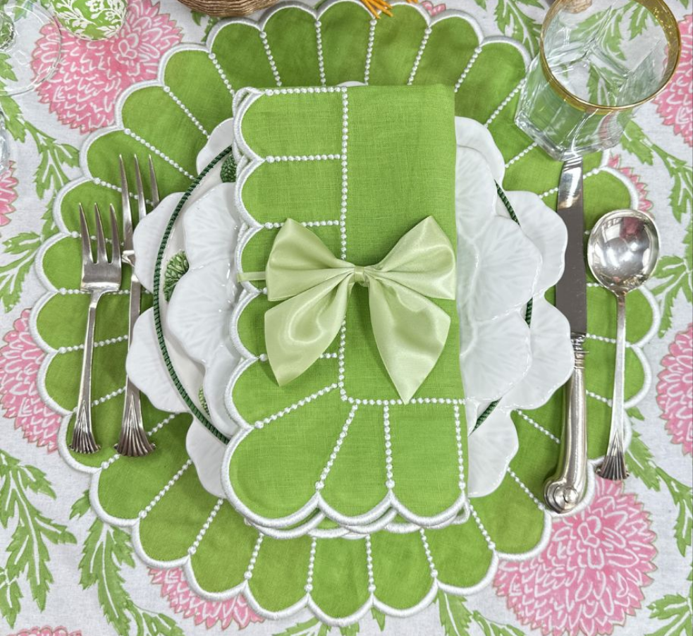 Studio Collection: Pippa Placemat - Green/White (Set of 4)