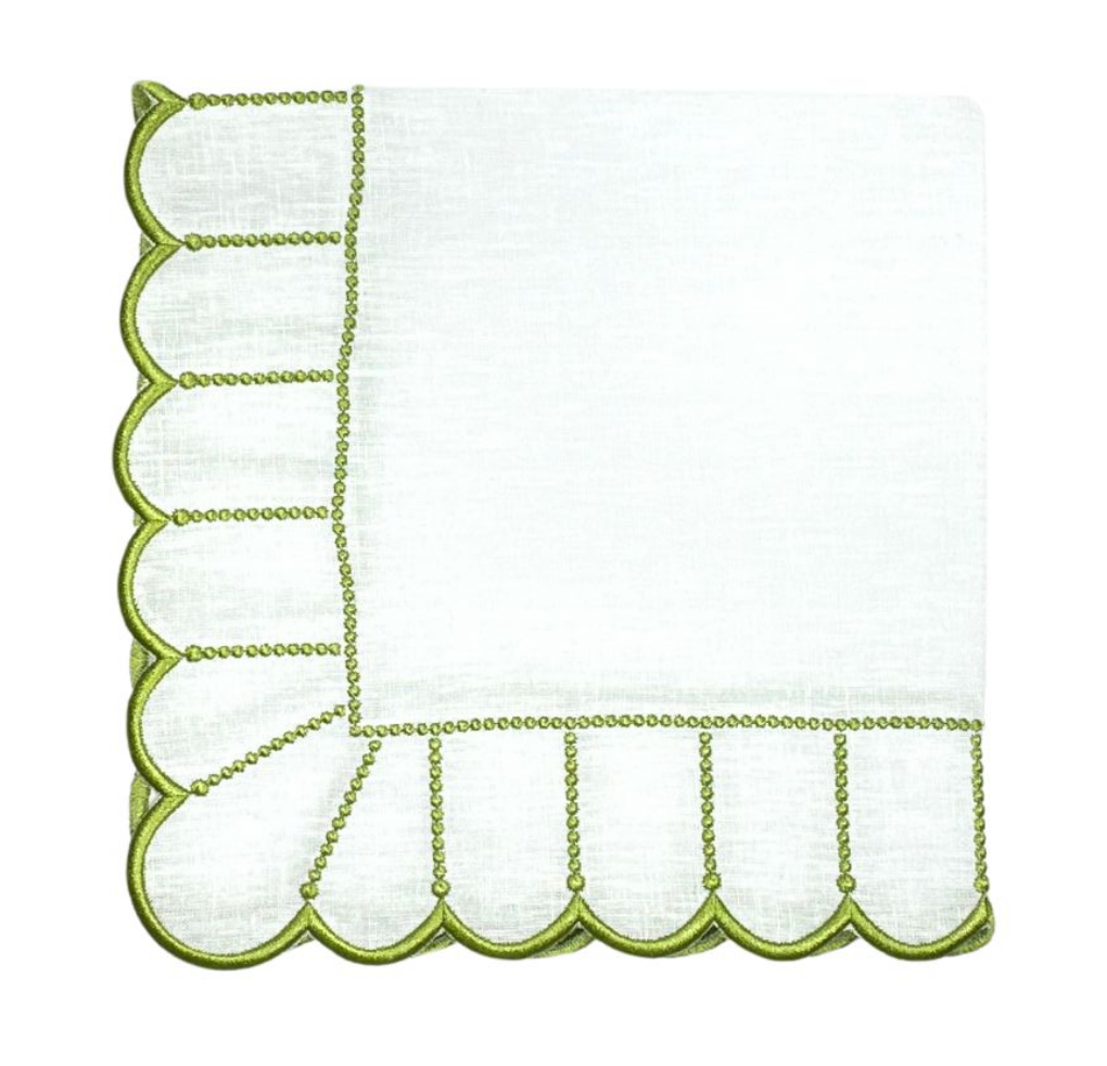 Studio Collection: Pippa Napkin - White/Green (Set of 4)