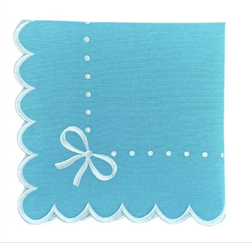 Juliet Bows Napkin - Robin Egg Blue (Set of 4)