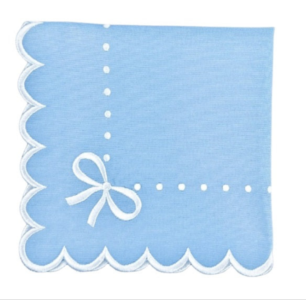 Juliet Bows Napkin - Blue (Set of 4)