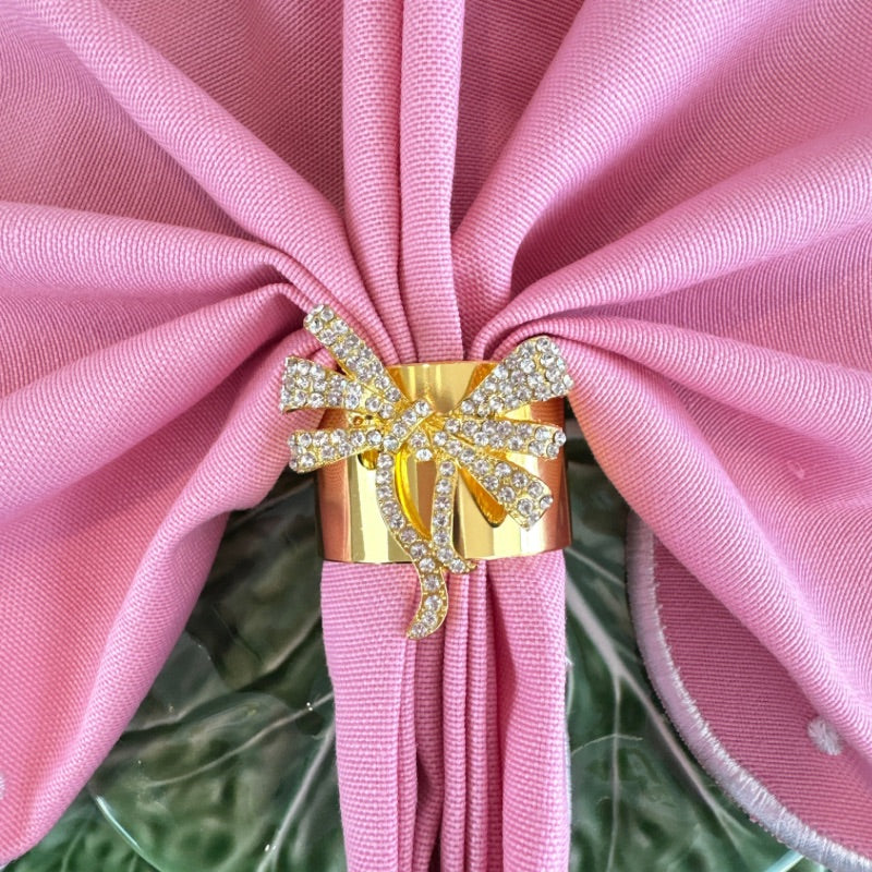 Jeweled Bow Napkin Rings (Set of 4)