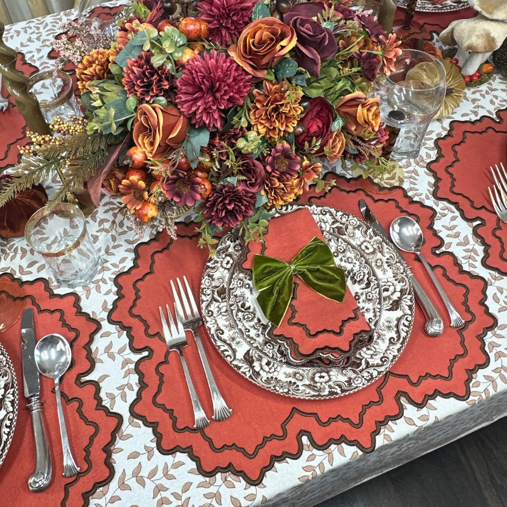 Whitley Placemat - Pumpkin and Cocoa (Set of 4)