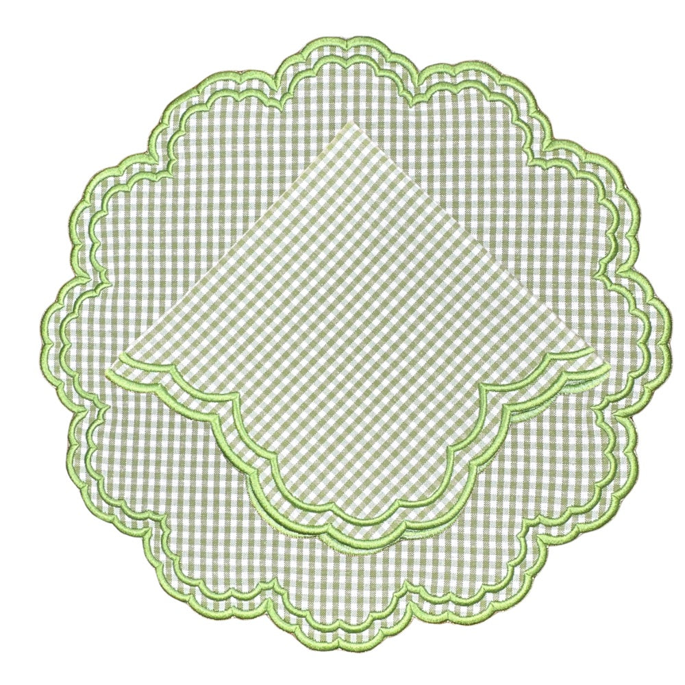 Bettina Napkin - Light Green Gingham (Set of 4)