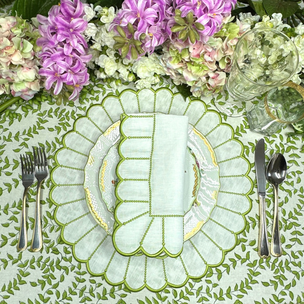 Studio Collection: Pippa Placemat - White/Green (Set of 4)