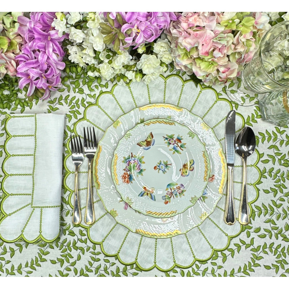 Studio Collection: Pippa Placemat - White/Green (Set of 4)