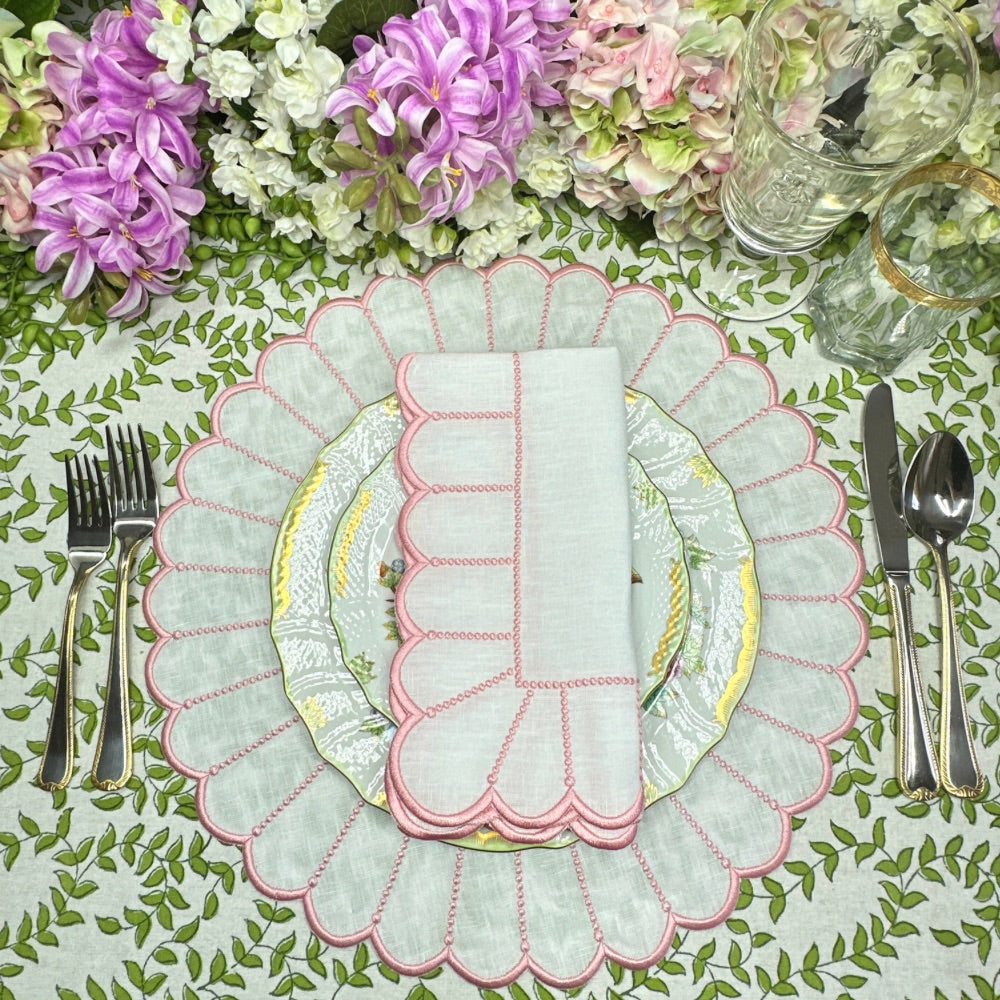 Studio Collection: Pippa Placemat - White/Pink (Set of 4)