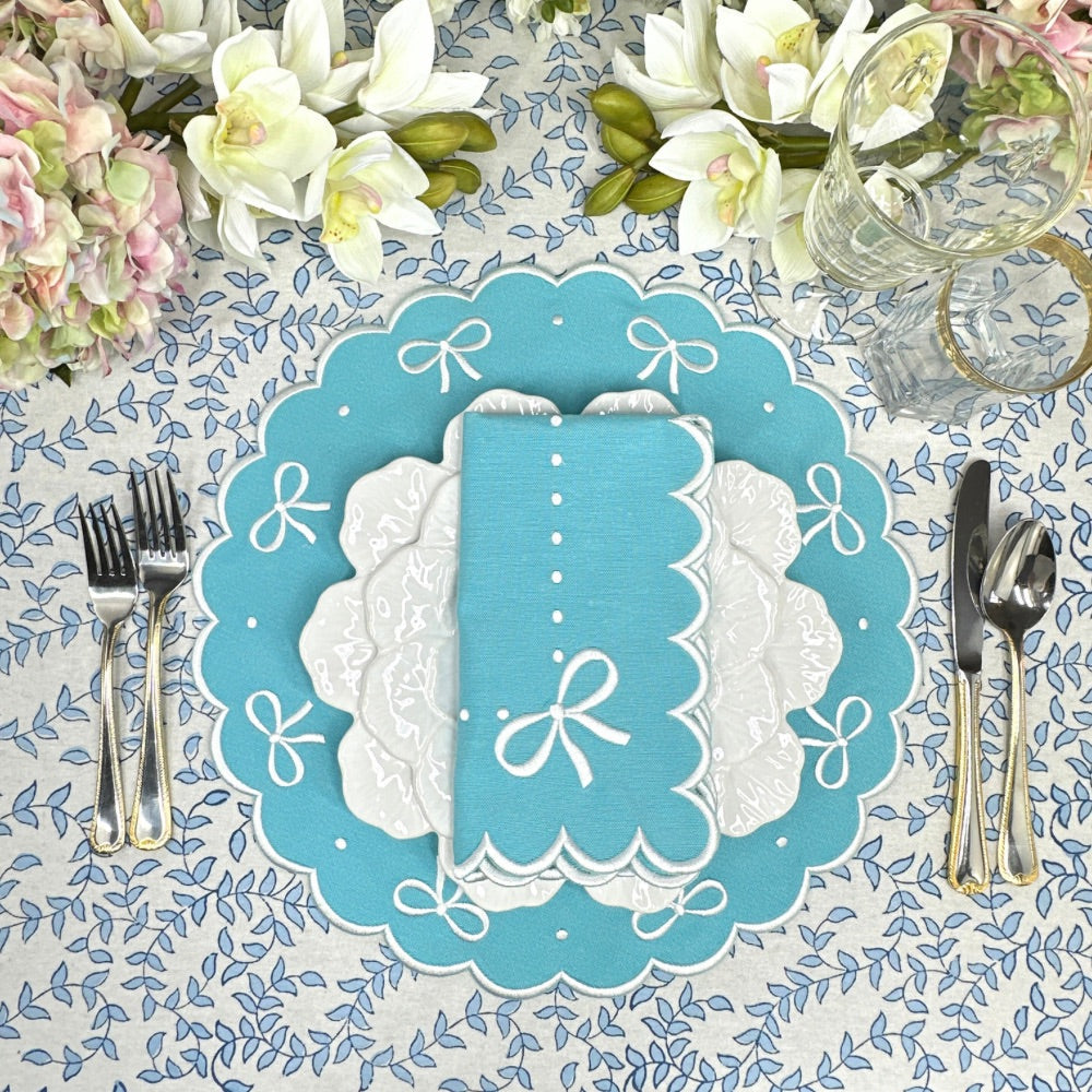 Juliet Bows Placemat - Robin Egg Blue (Set of 4)