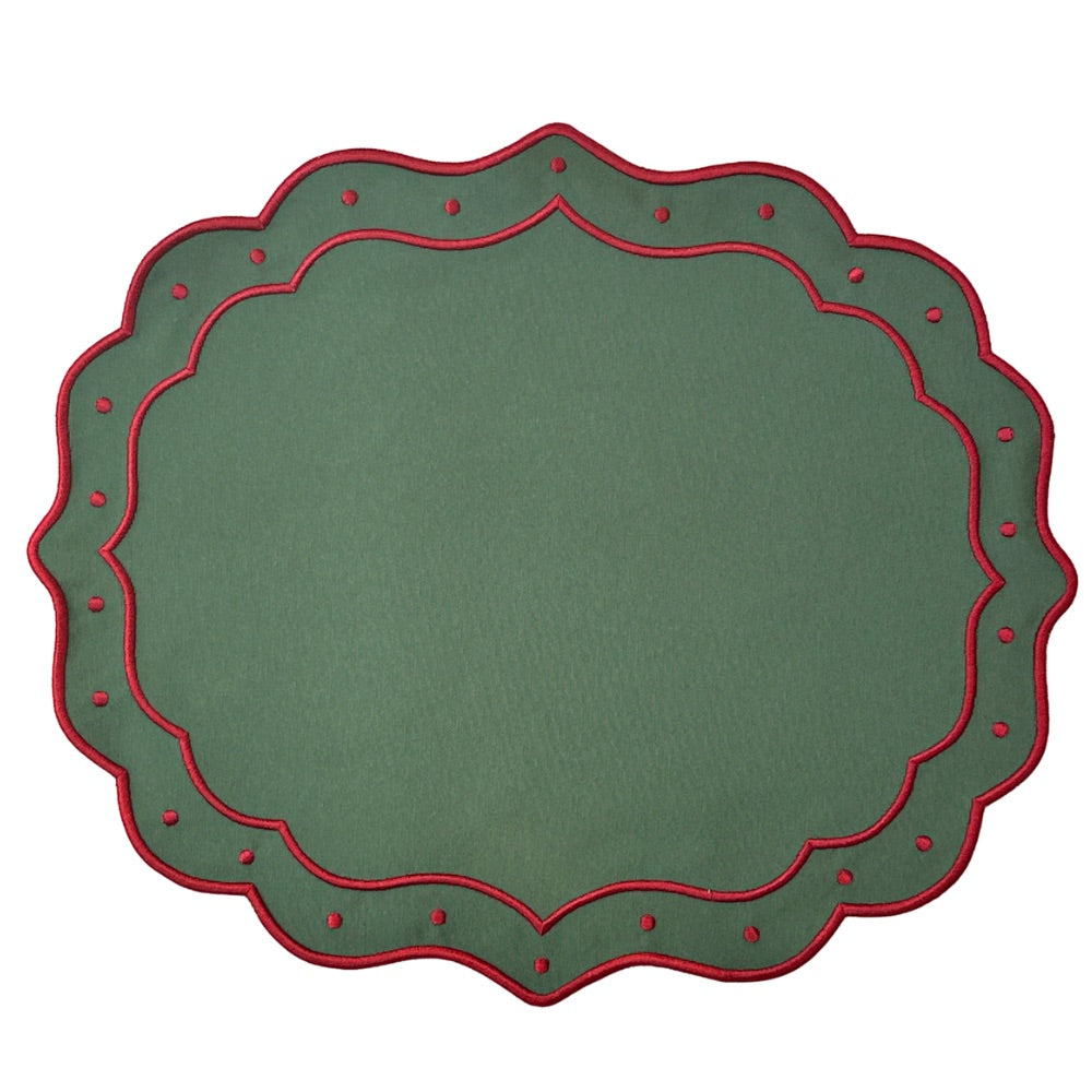Eve Placemat - Green and Red (Set of 4)