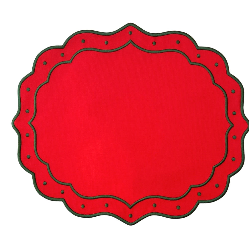 Eve Placemat - Red and Green (Set of 4)
