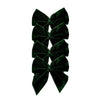 Dark Green: Velvet Bow Napkin Ties - (Set of 4)