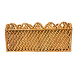 Jumbo Natural Rectangular Rattan Scalloped Planter